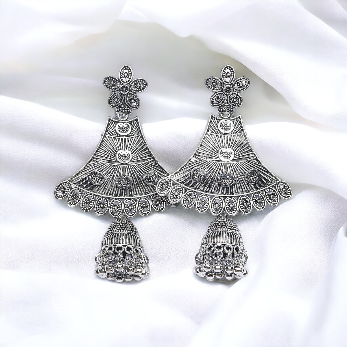 Silver 1 Piece Long Jhumki