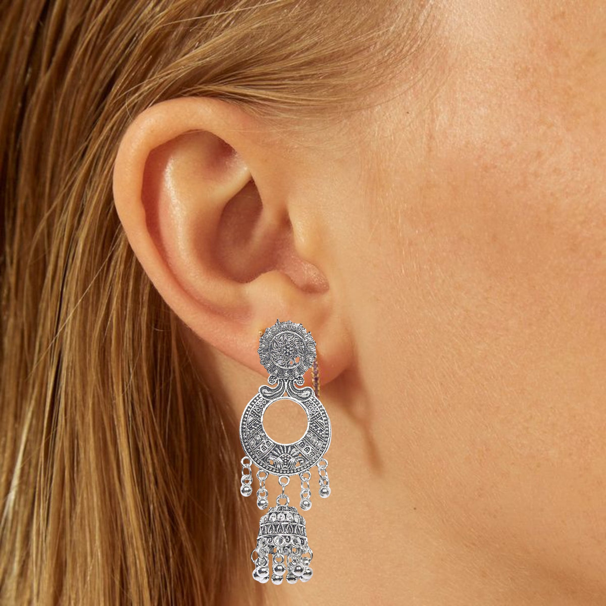 Silver 2 Piece Long Jhumki