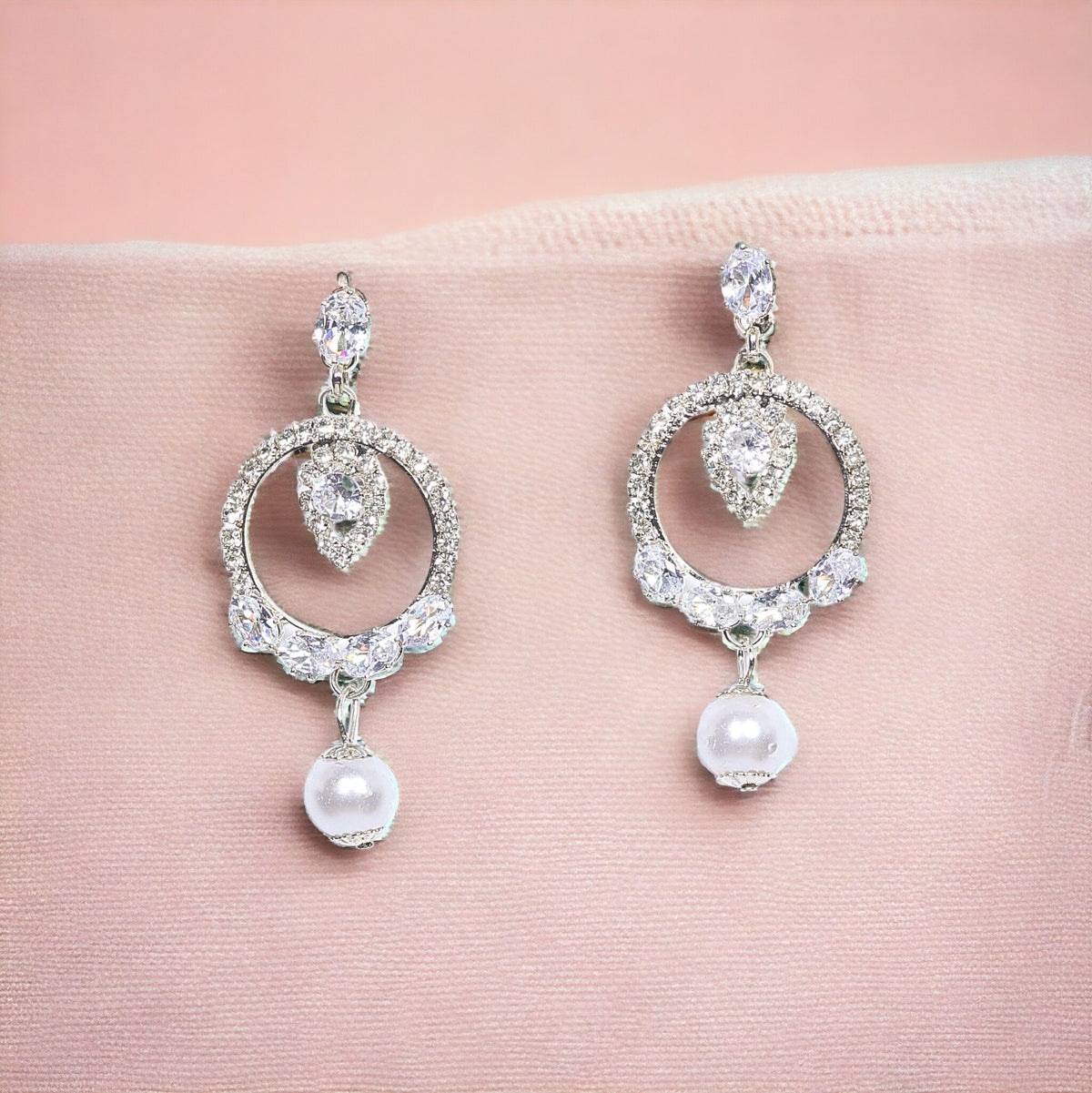 Diamond Jhumki Silver