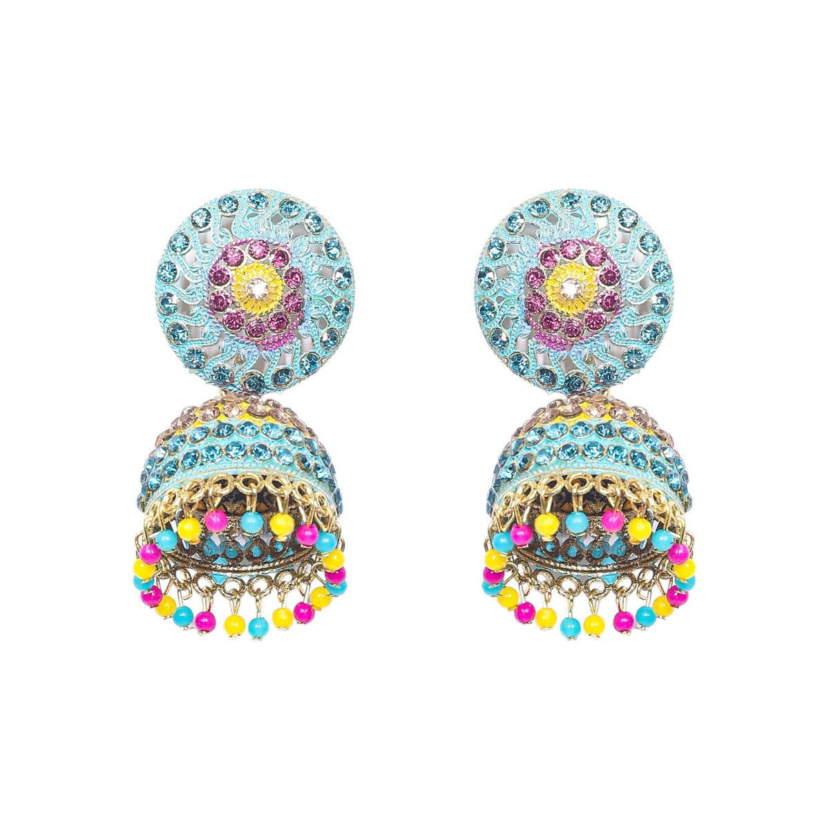 Blue Jhumki Multi Color